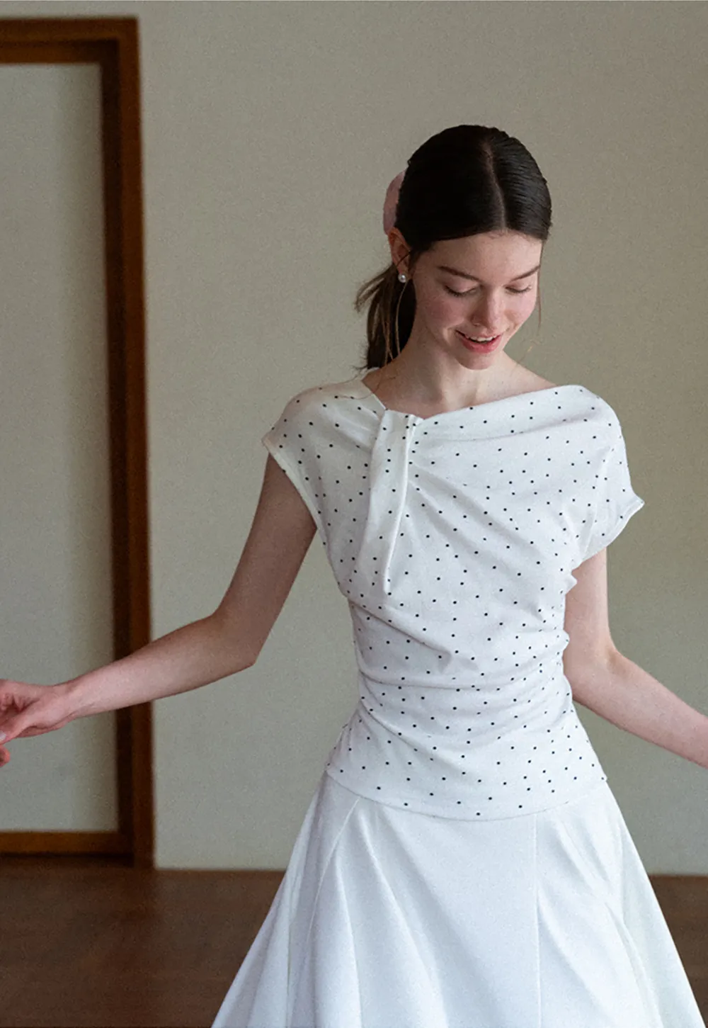Pleated A Line Skirt