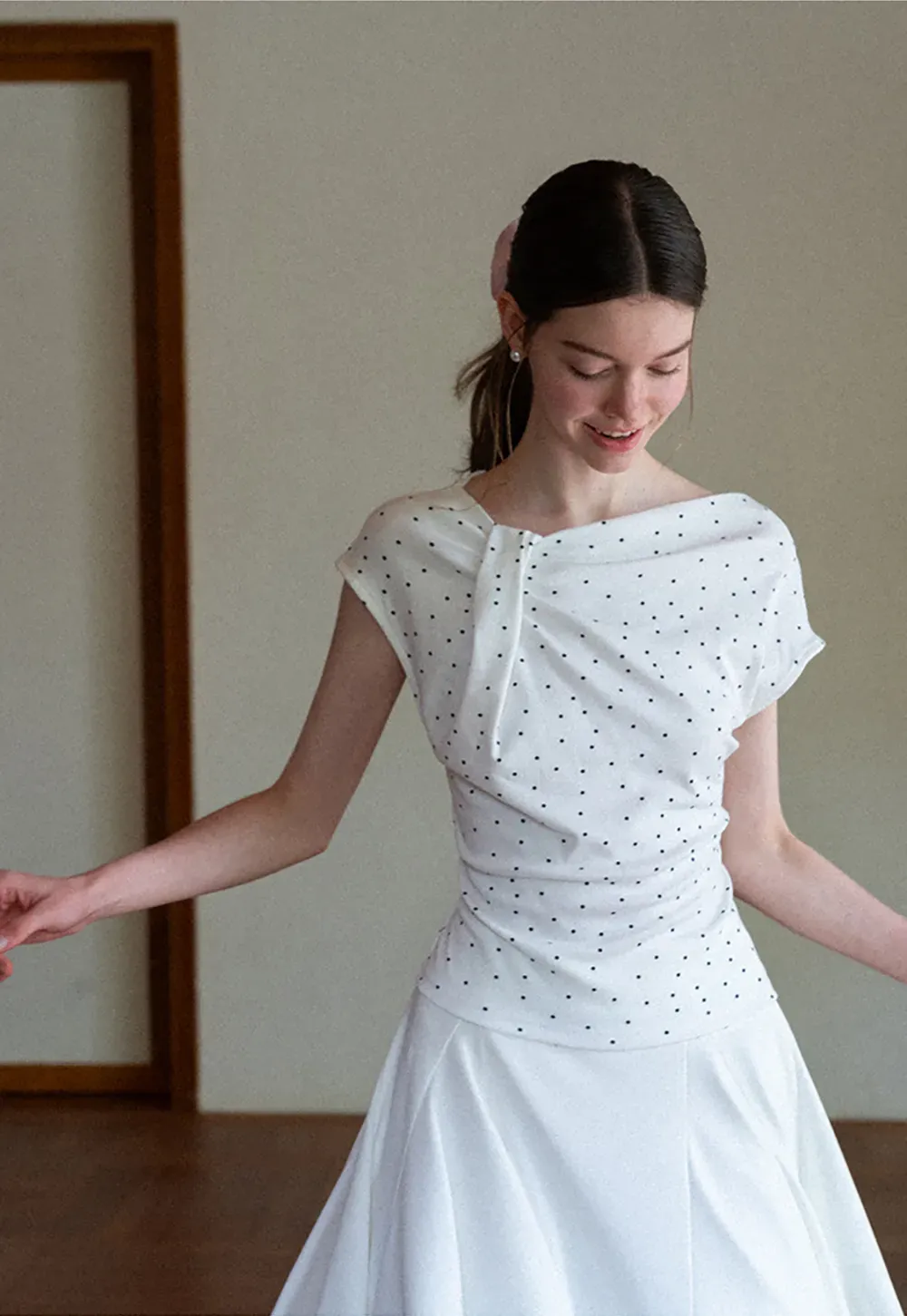 Pleated A Line Skirt