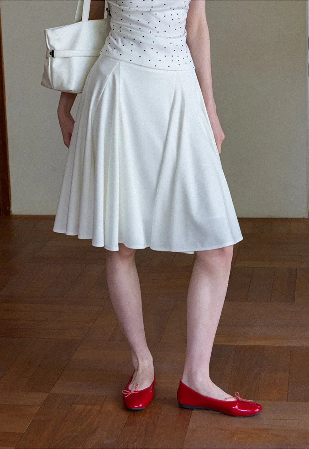 Pleated A Line Skirt