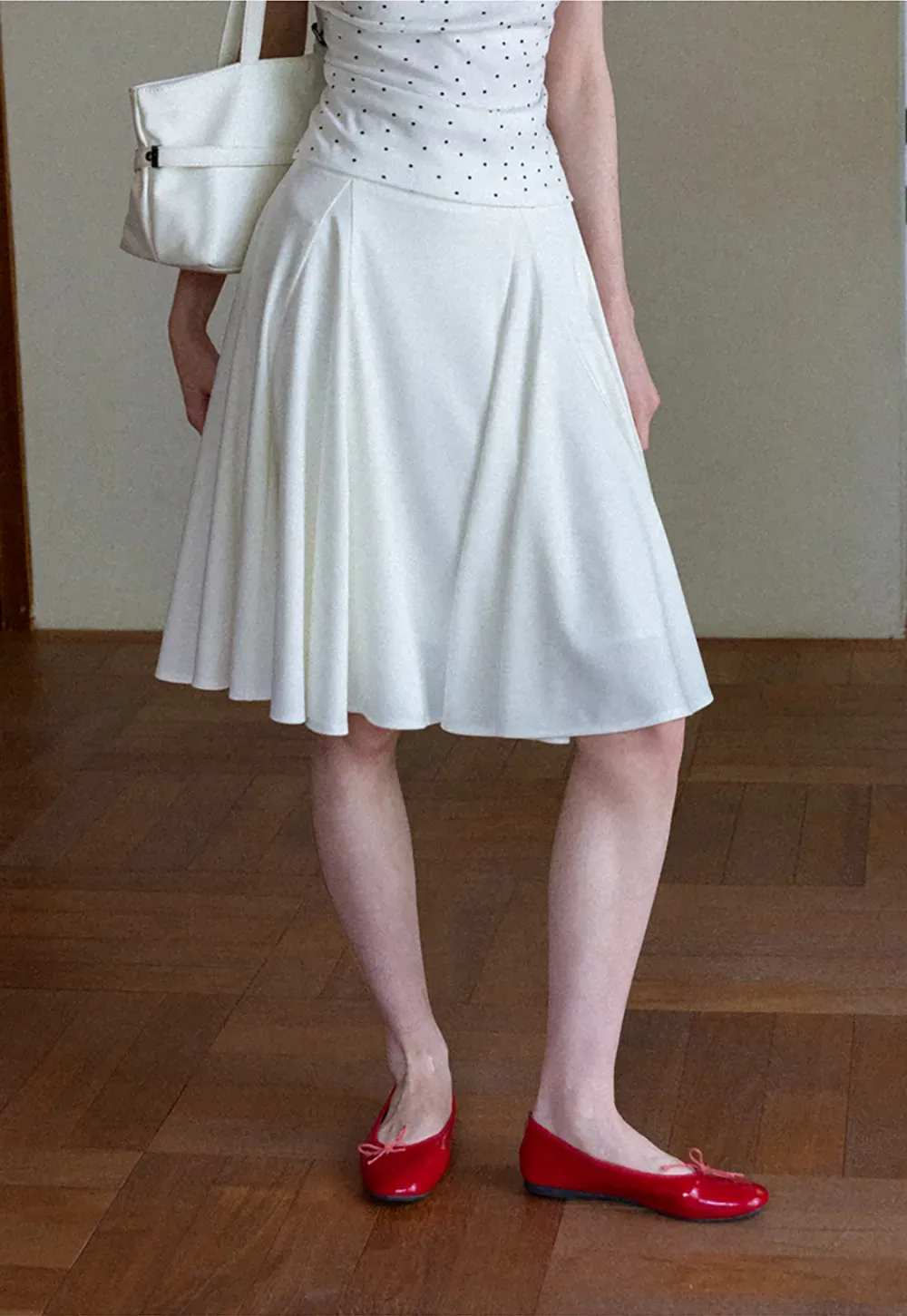 Pleated A Line Skirt