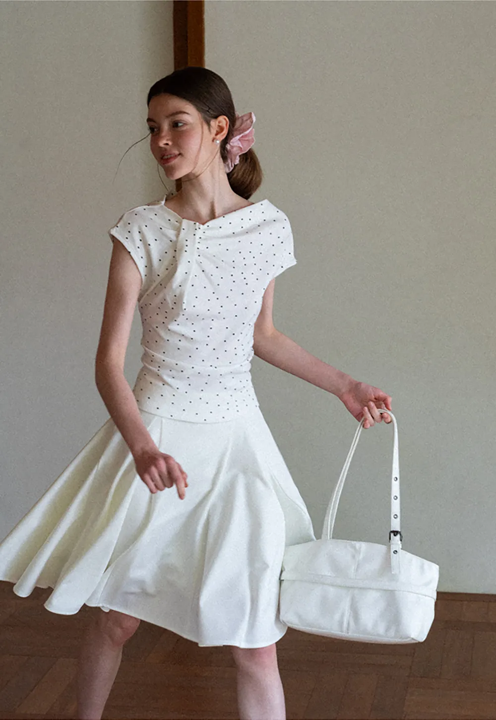 Pleated A Line Skirt