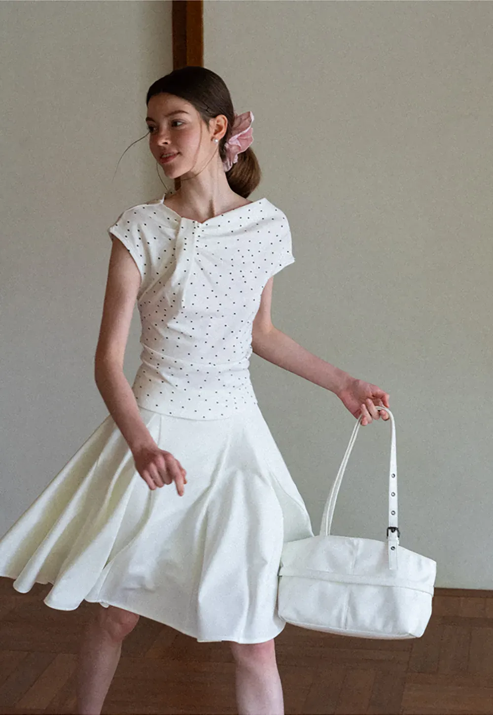 Pleated A Line Skirt