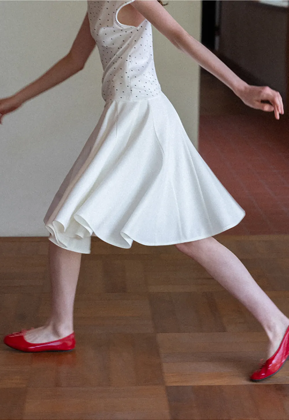 Pleated A Line Skirt
