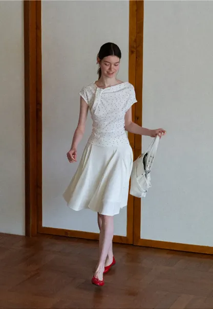 Pleated A Line Skirt