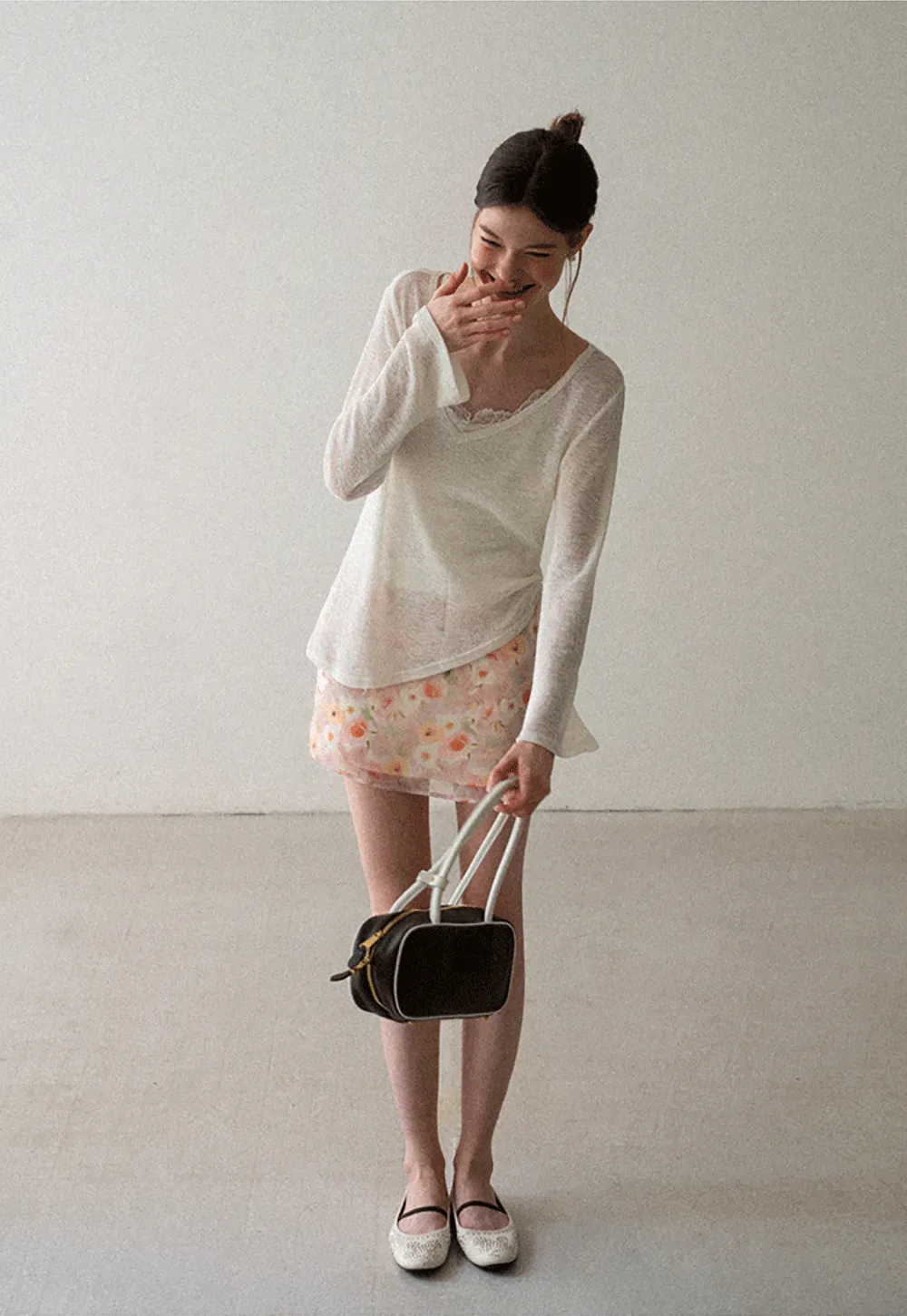 Floral Print High Waist Mini Skirt