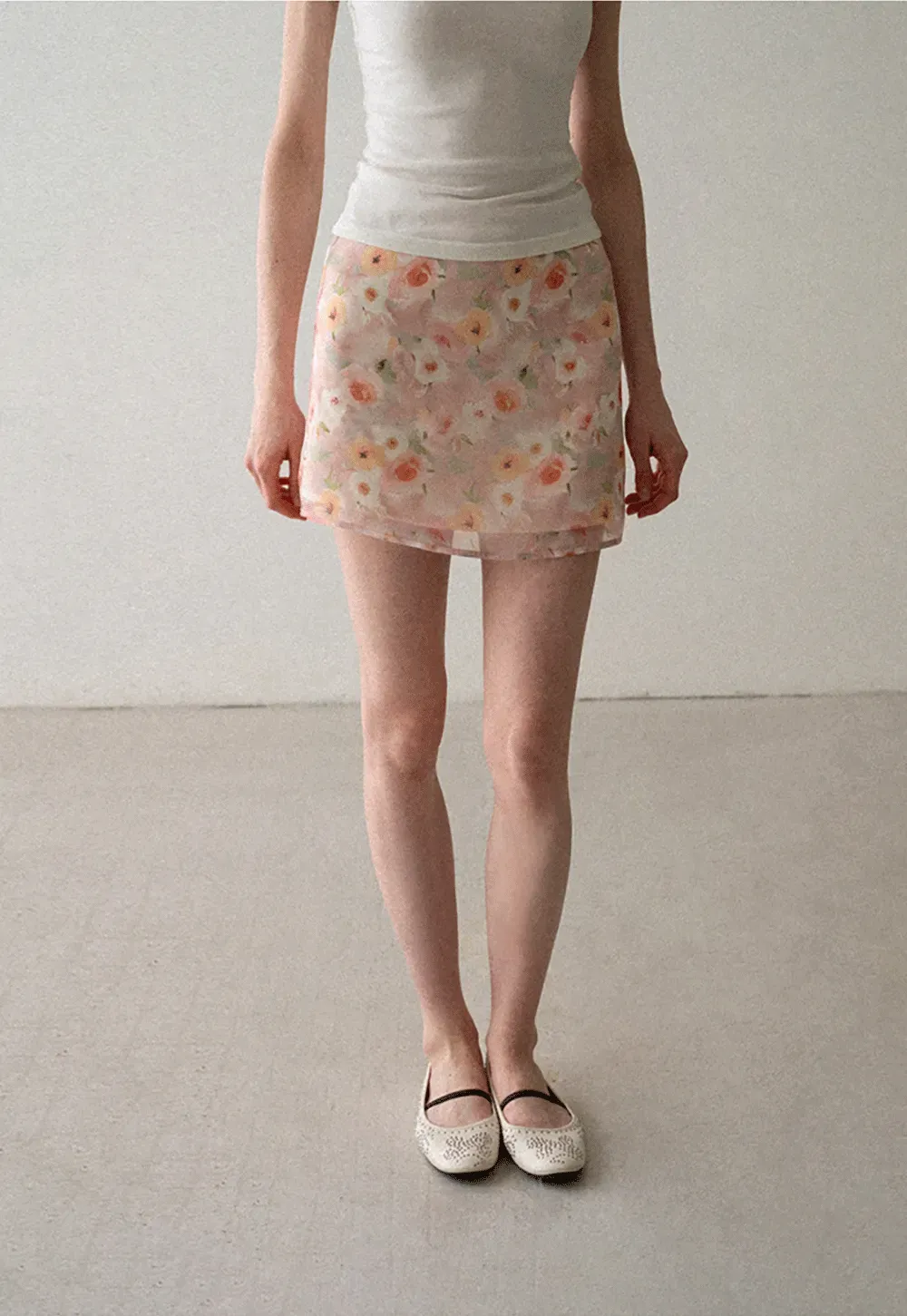 Floral Print High Waist Mini Skirt