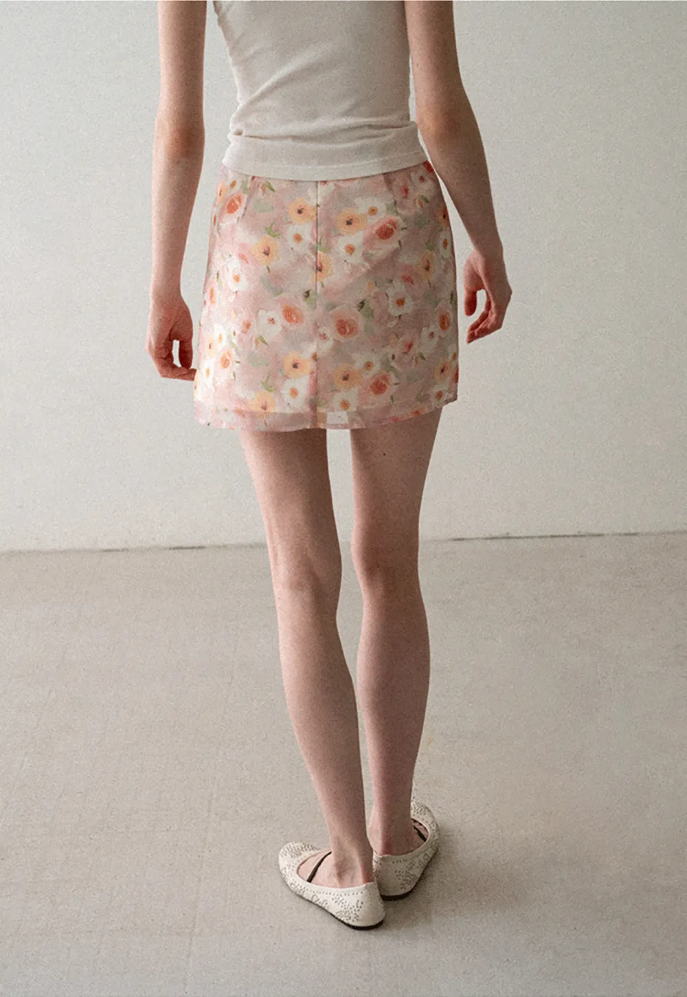 Floral Print High Waist Mini Skirt