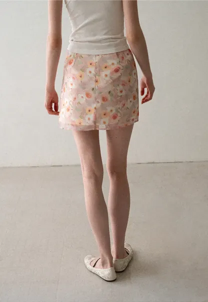 Floral Print High Waist Mini Skirt
