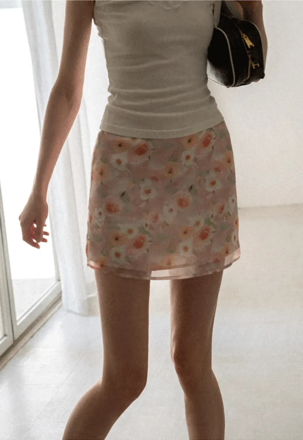 Floral Print High Waist Mini Skirt