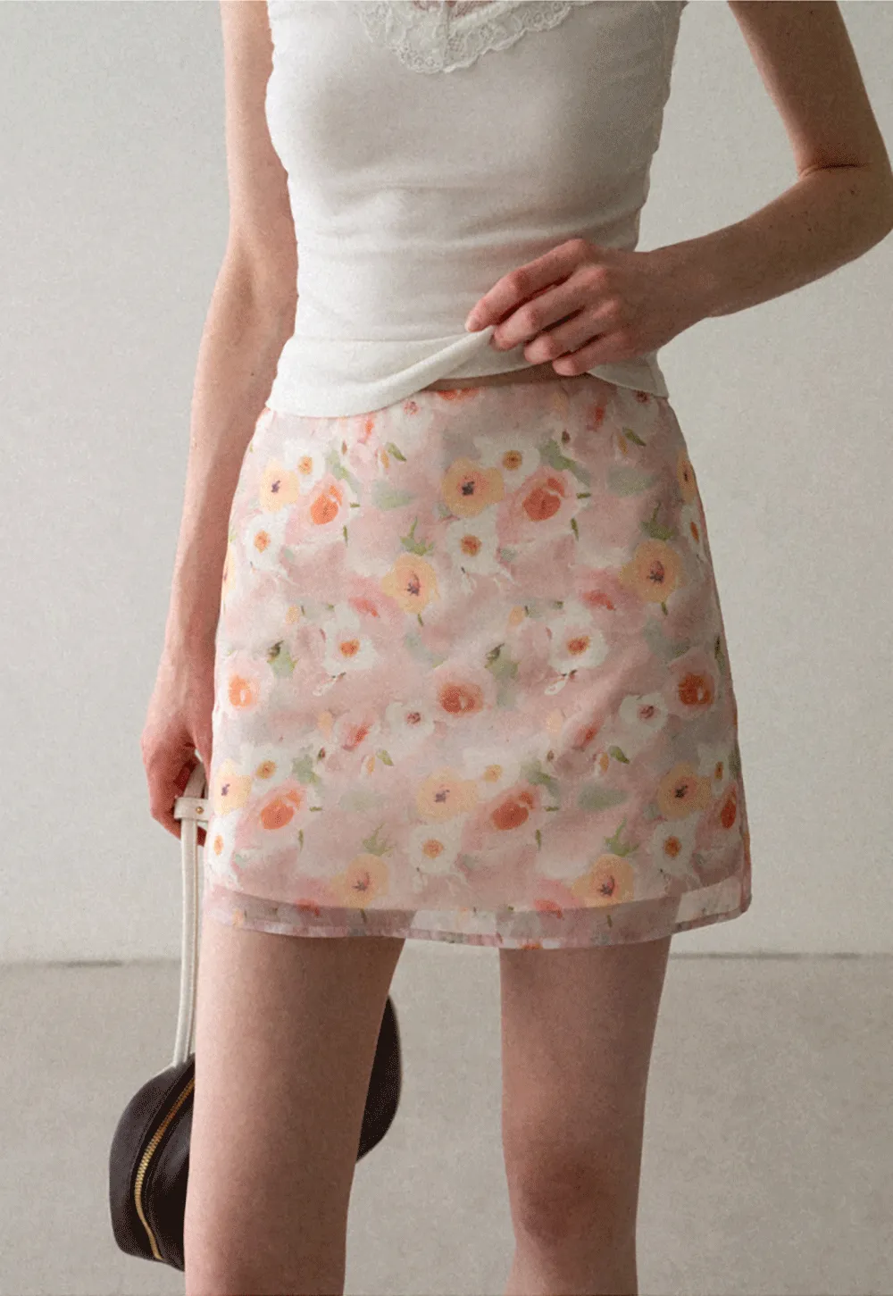 Floral Print High Waist Mini Skirt