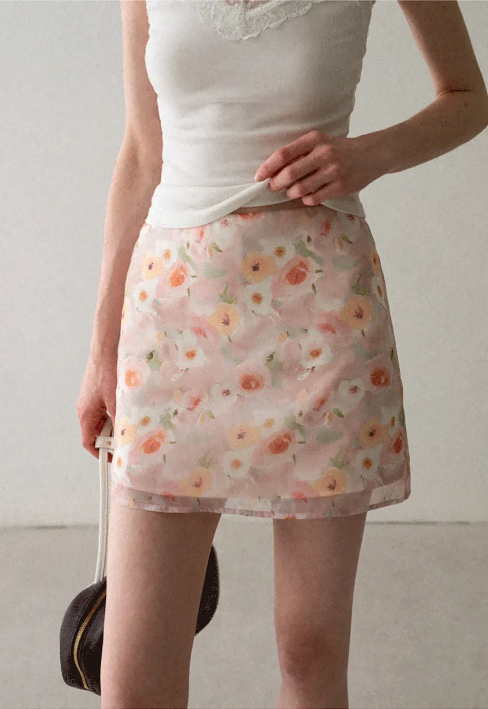 Floral Print High Waist Mini Skirt