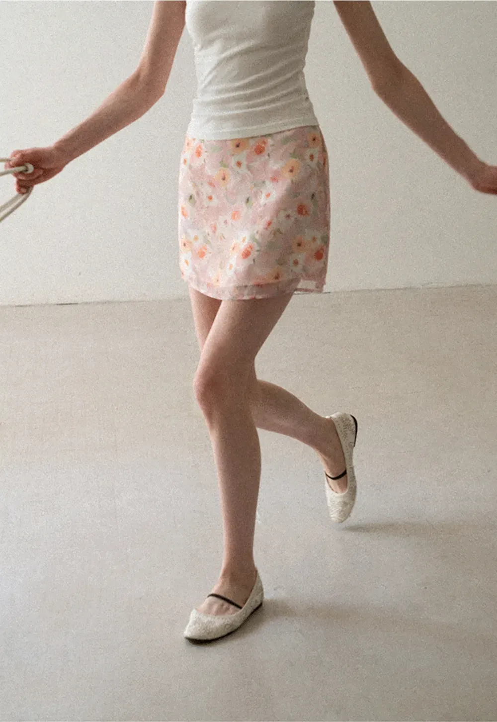 Floral Print High Waist Mini Skirt