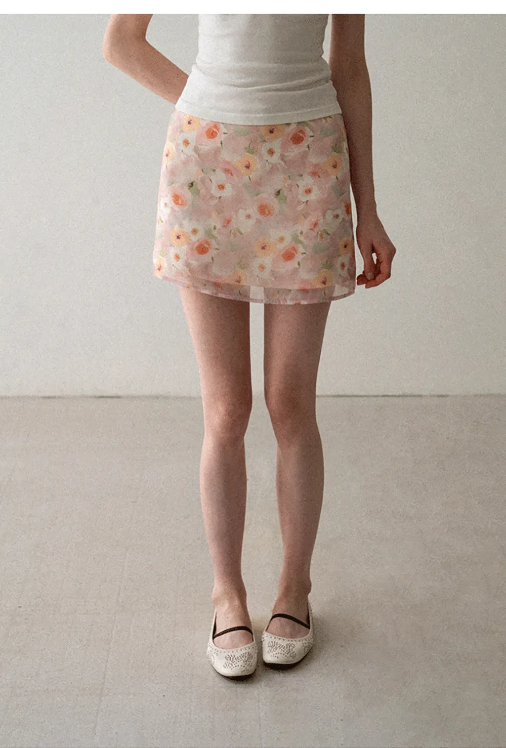 Floral Print High Waist Mini Skirt