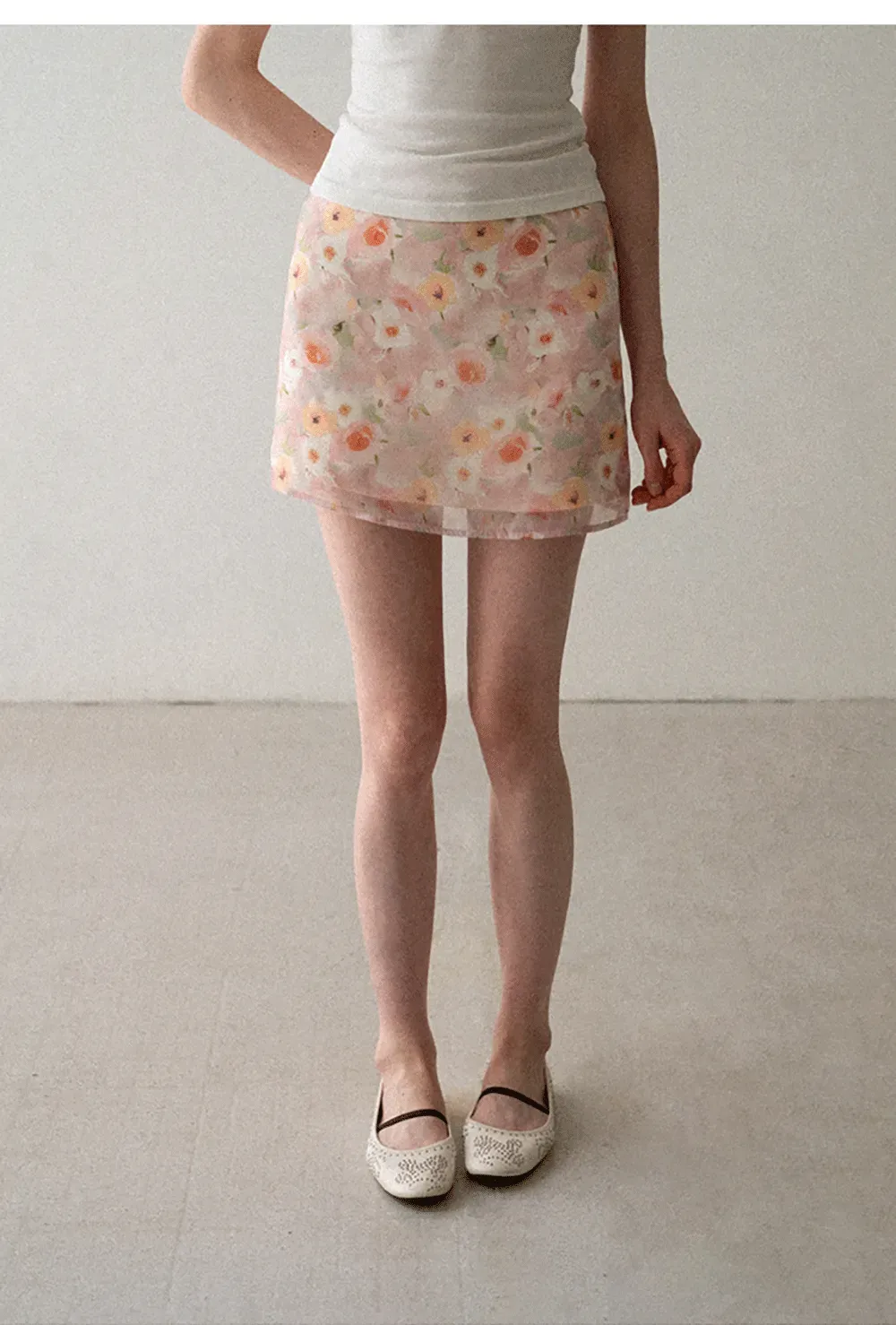 Floral Print High Waist Mini Skirt