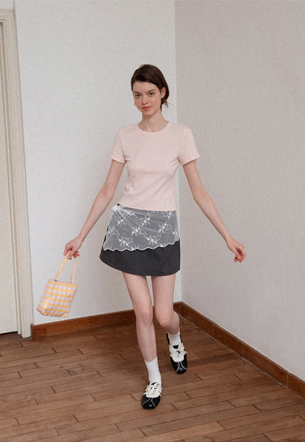 Pleated A-Line Mini Skirt