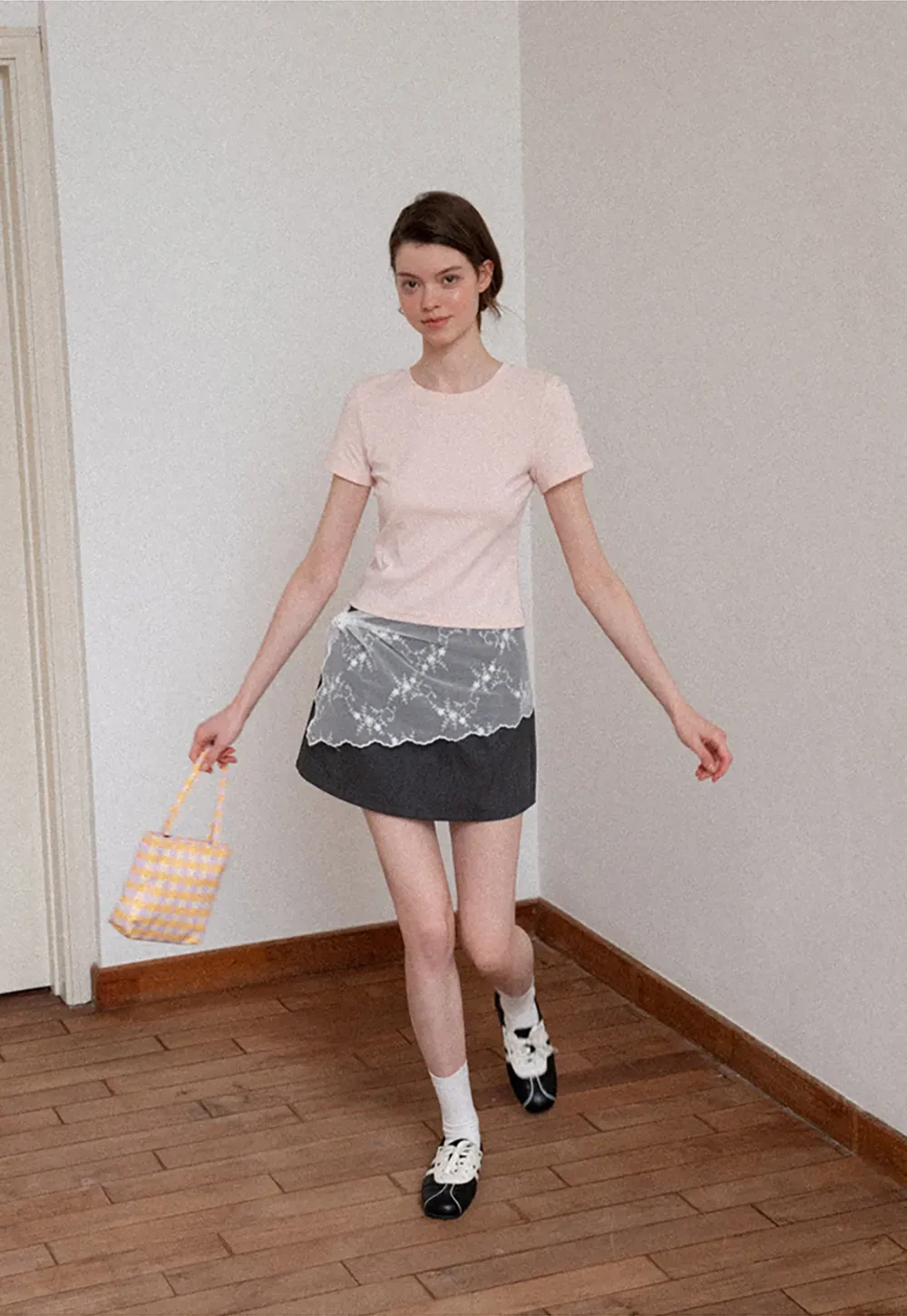 Pleated A-Line Mini Skirt