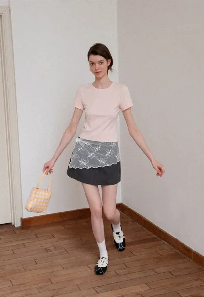 Pleated A-Line Mini Skirt