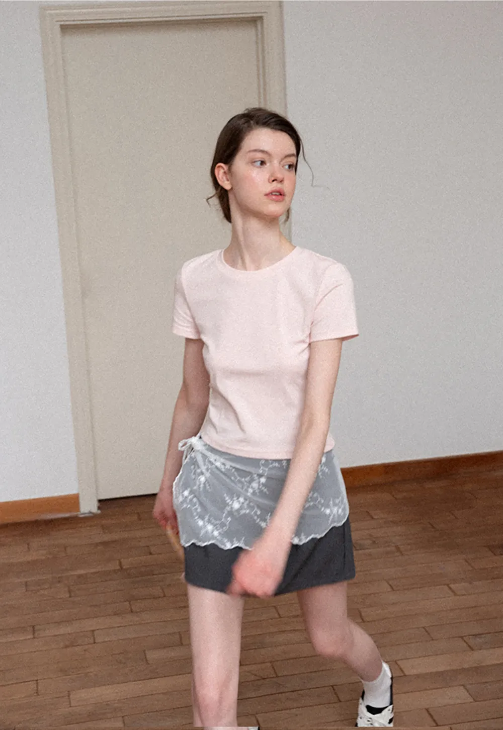 Pleated A-Line Mini Skirt