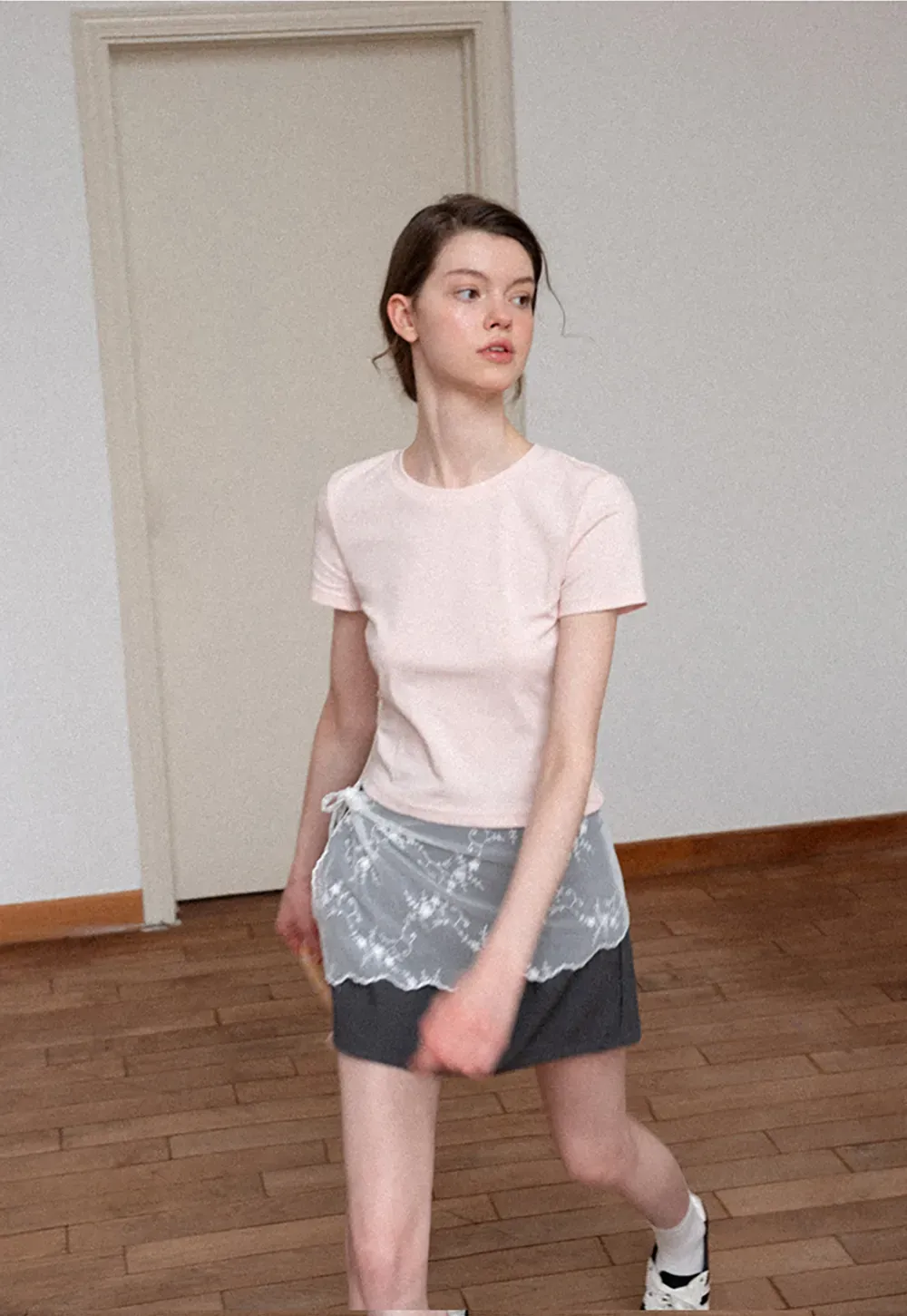 Pleated A-Line Mini Skirt