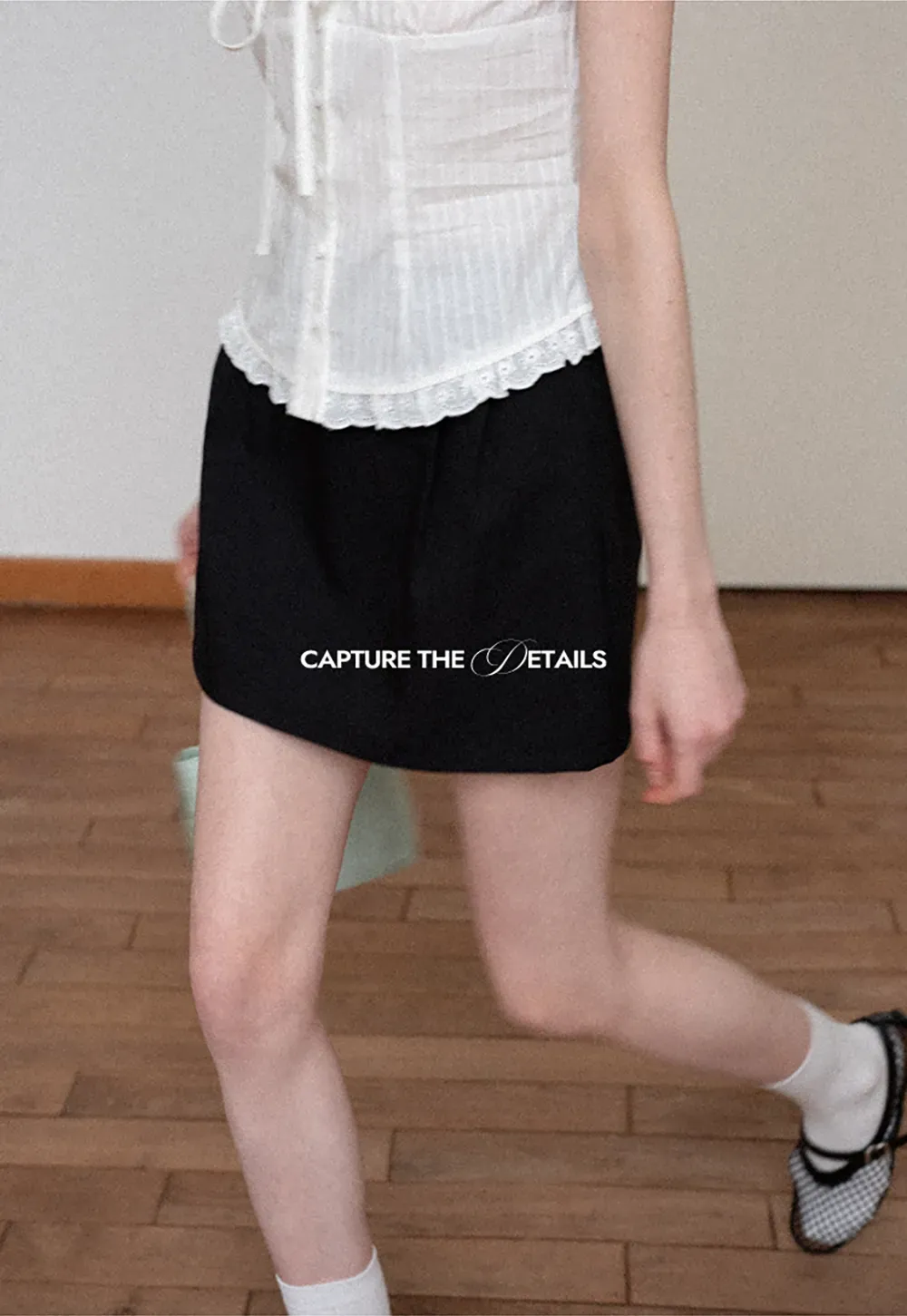 Pleated A-Line Mini Skirt