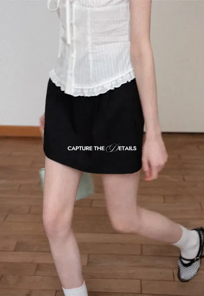 Pleated A-Line Mini Skirt