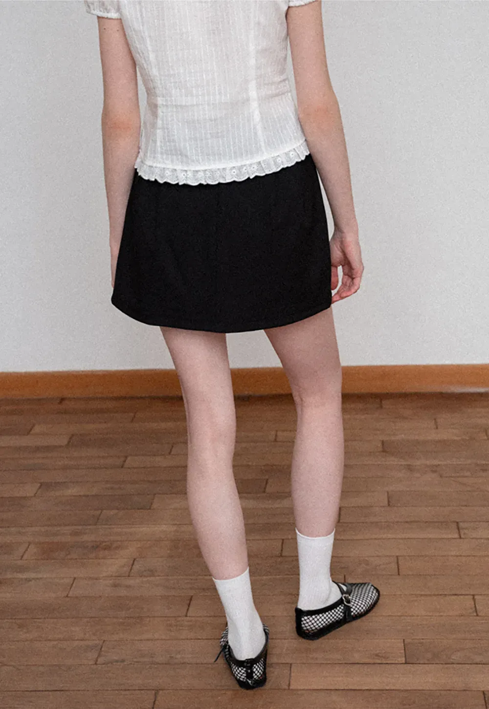 Pleated A-Line Mini Skirt