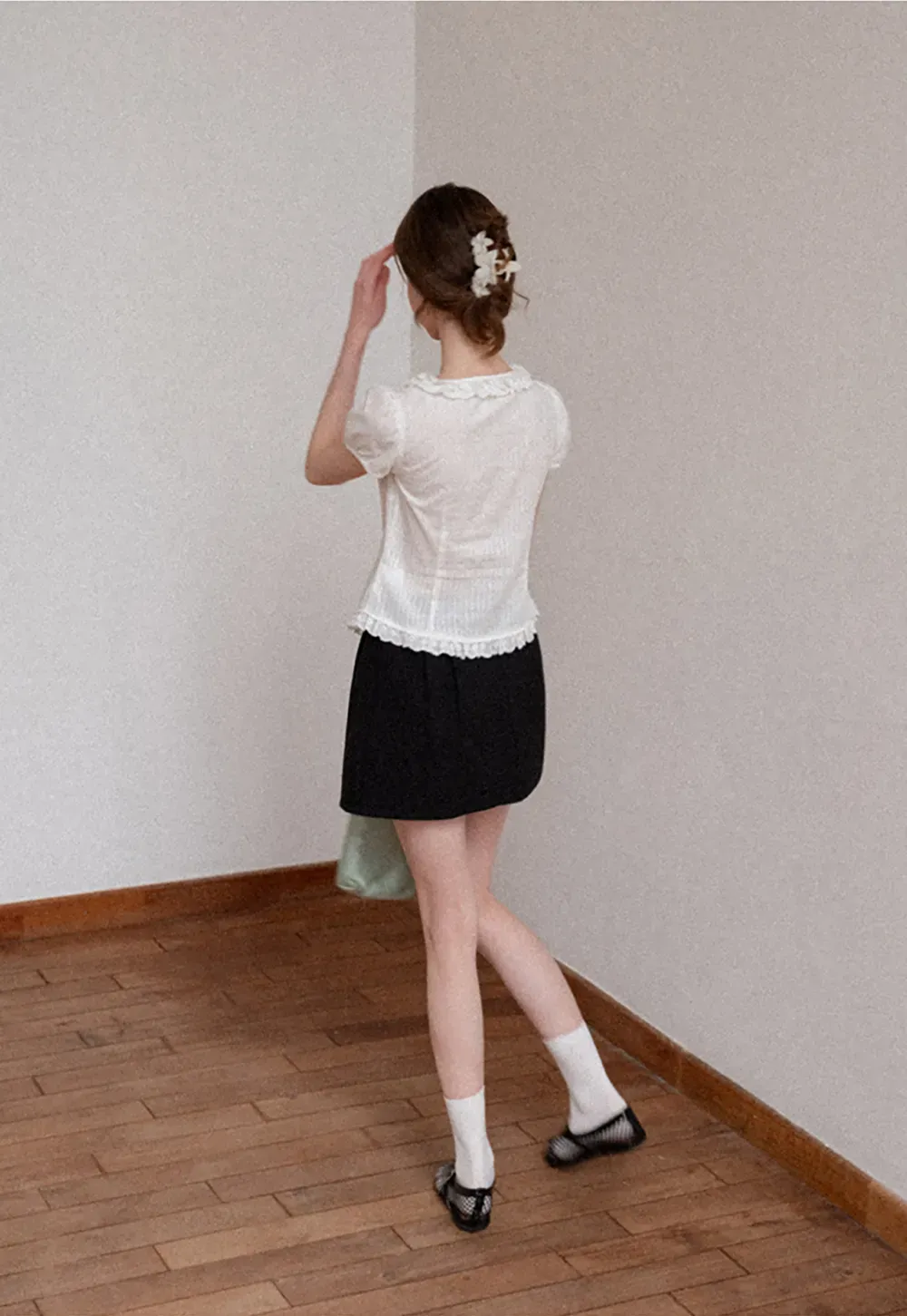 Pleated A-Line Mini Skirt