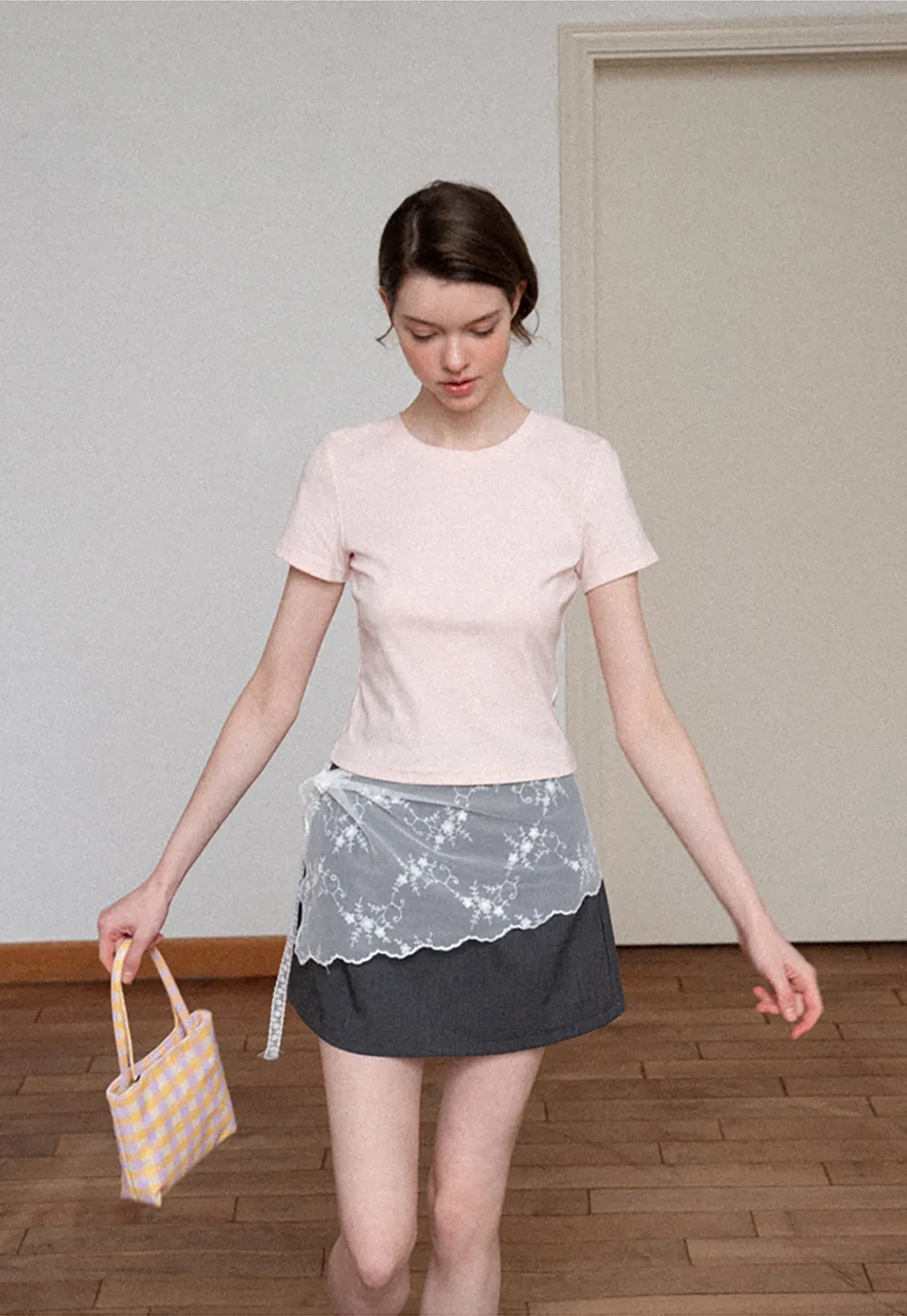 Pleated A-Line Mini Skirt