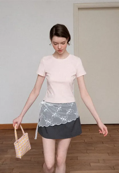 Pleated A-Line Mini Skirt