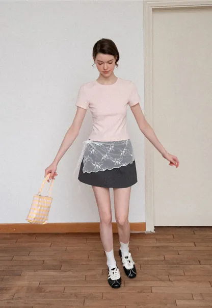 Pleated A-Line Mini Skirt