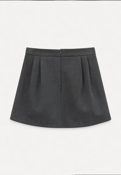 Pleated A-Line Mini Skirt