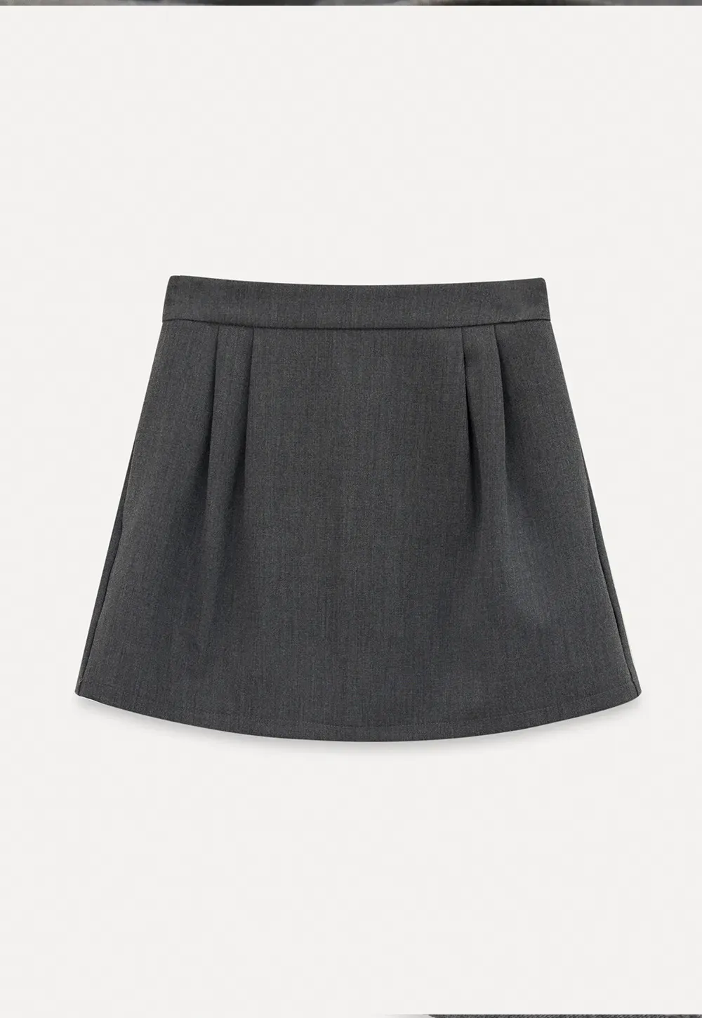 Pleated A-Line Mini Skirt