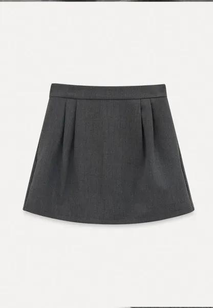 Pleated A-Line Mini Skirt