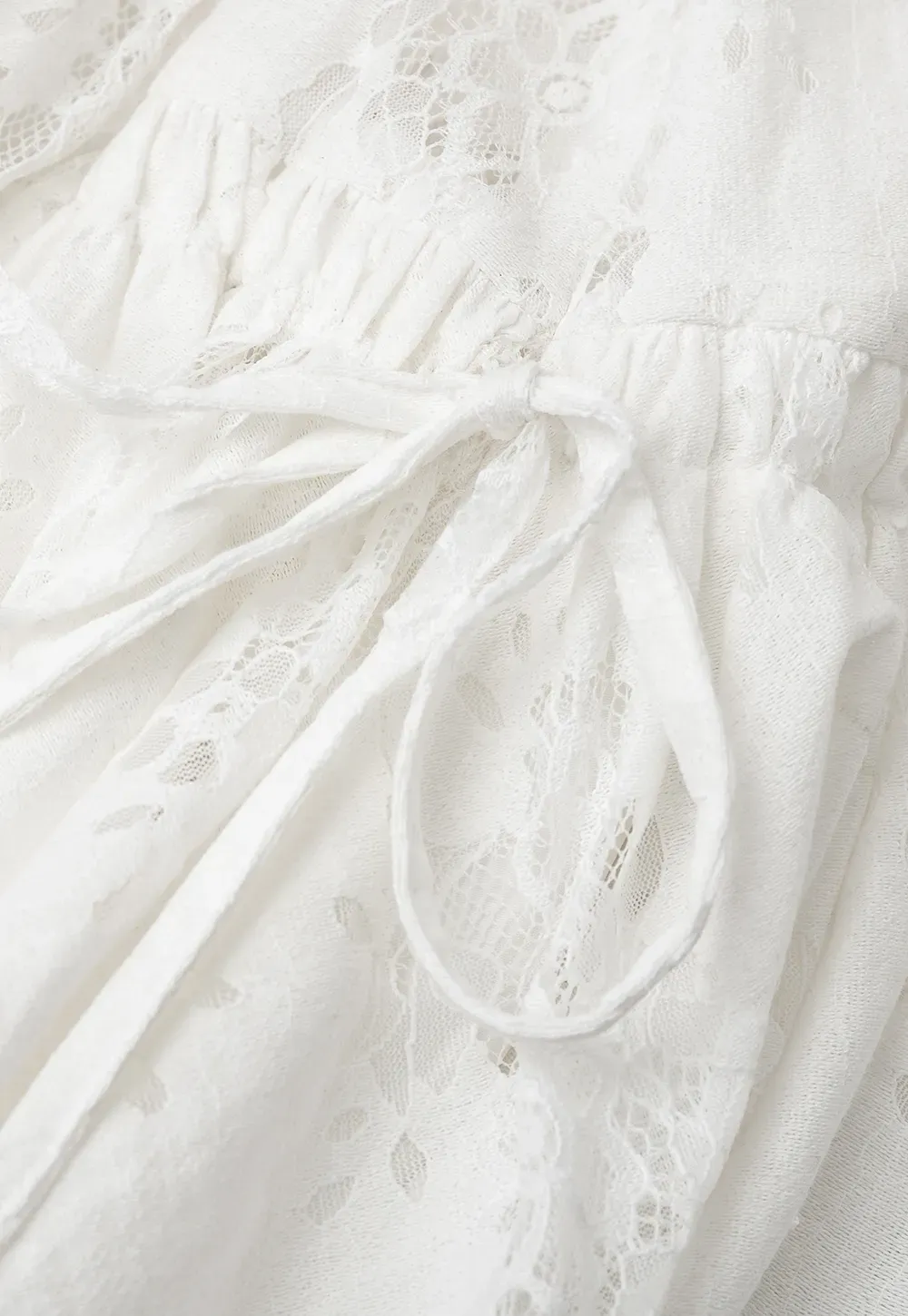 Lace Embroidered Asymmetrical Hem Skirt