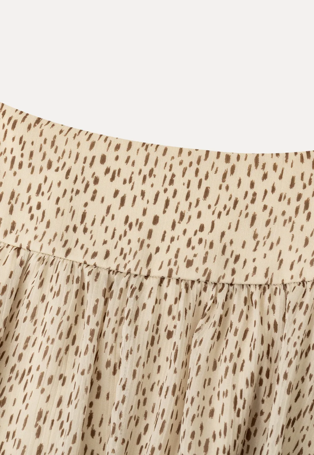 Asymmetrical Hem Printed Midi Skirt