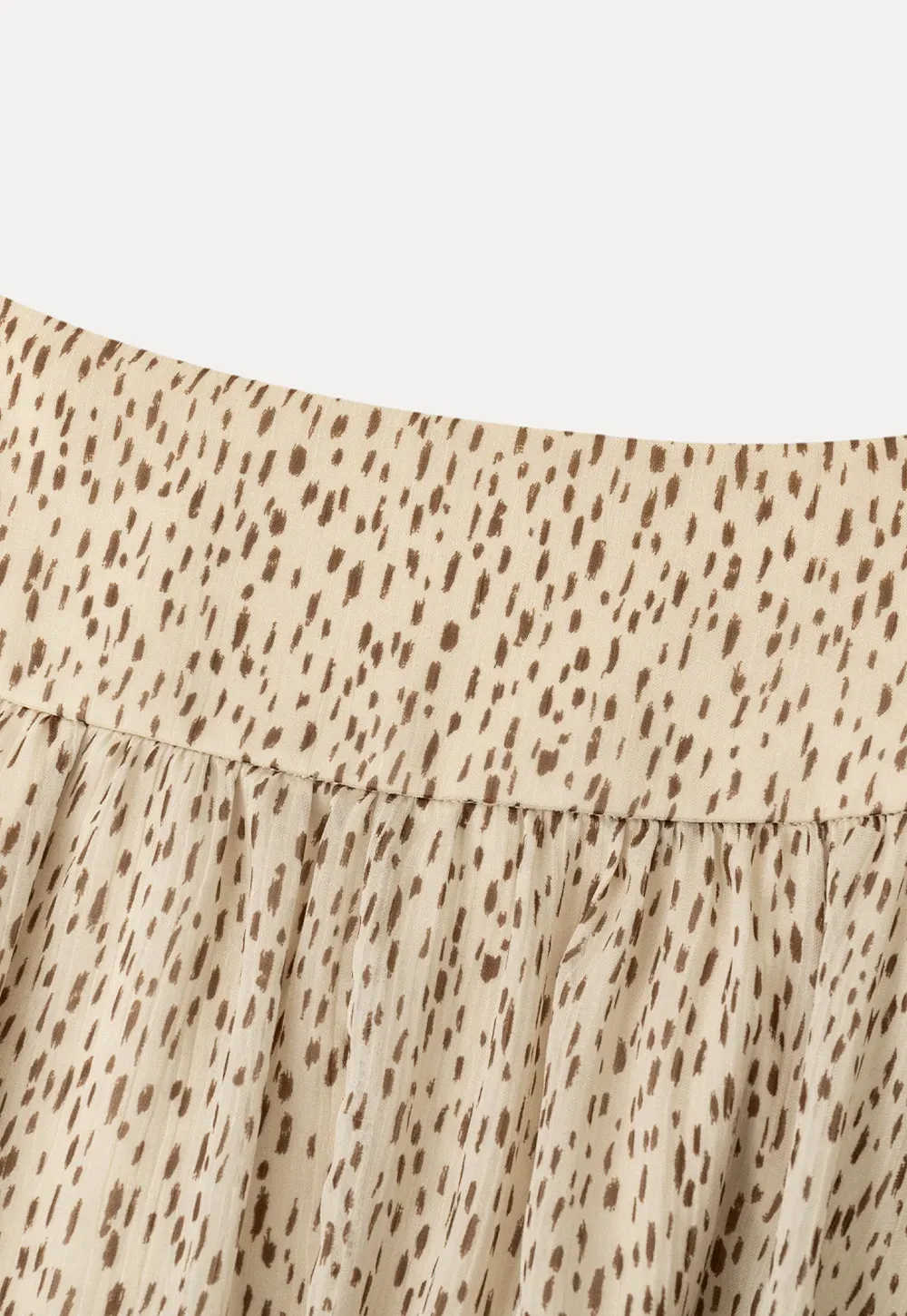 Asymmetrical Hem Printed Midi Skirt