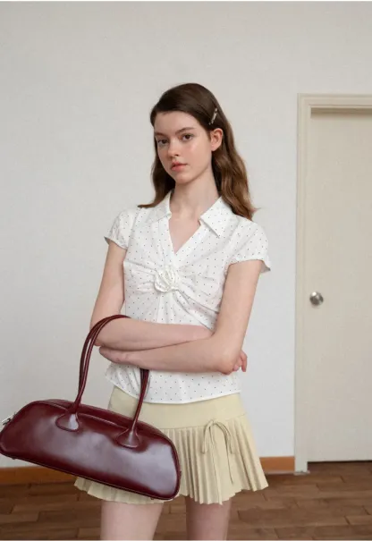 Pleated Knit Skirt with Drawstring Waist