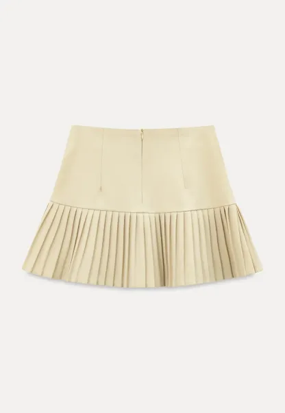 Pleated Knit Skirt with Drawstring Waist