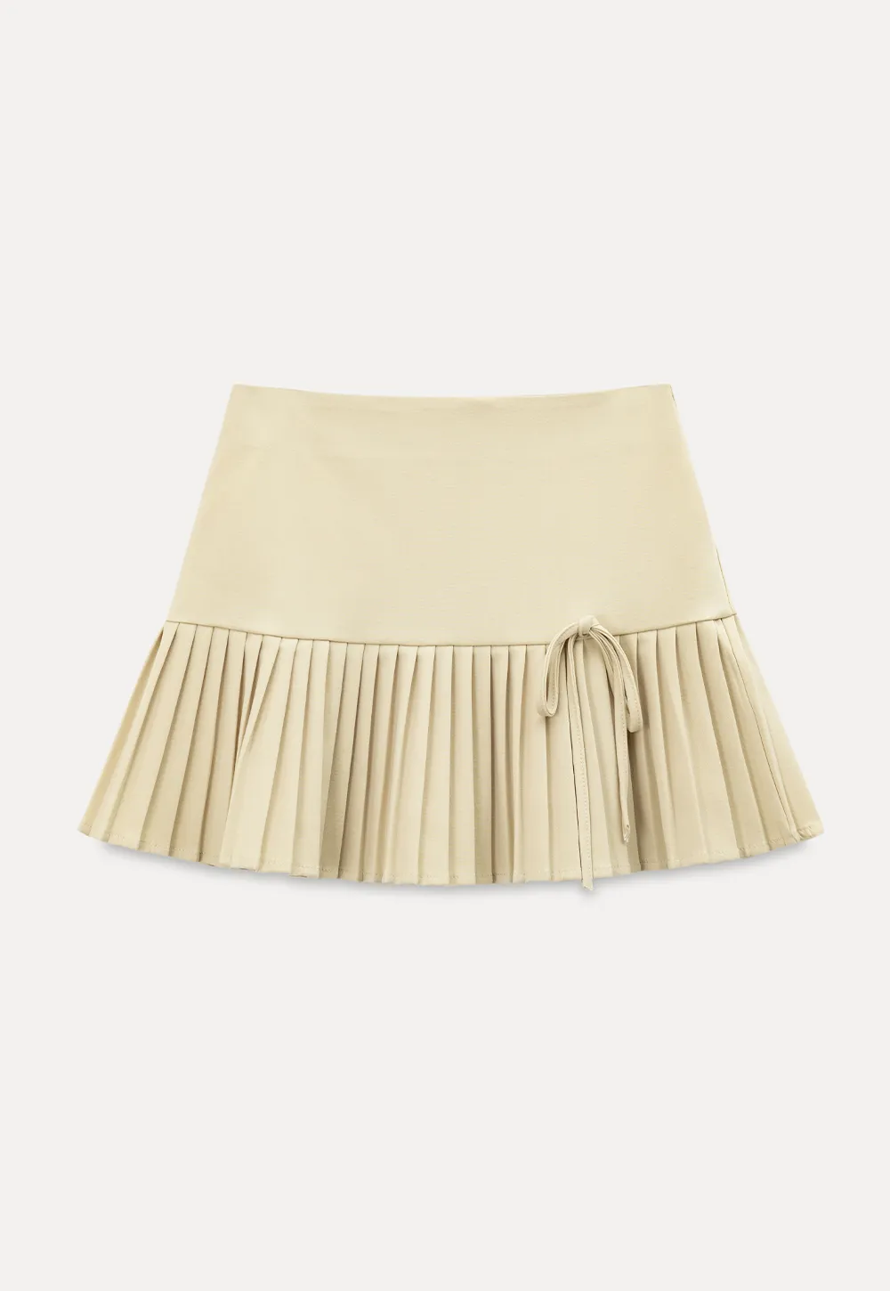 Pleated Knit Skirt with Drawstring Waist