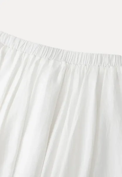 Asymmetrical Hem Lace Trim Skirt