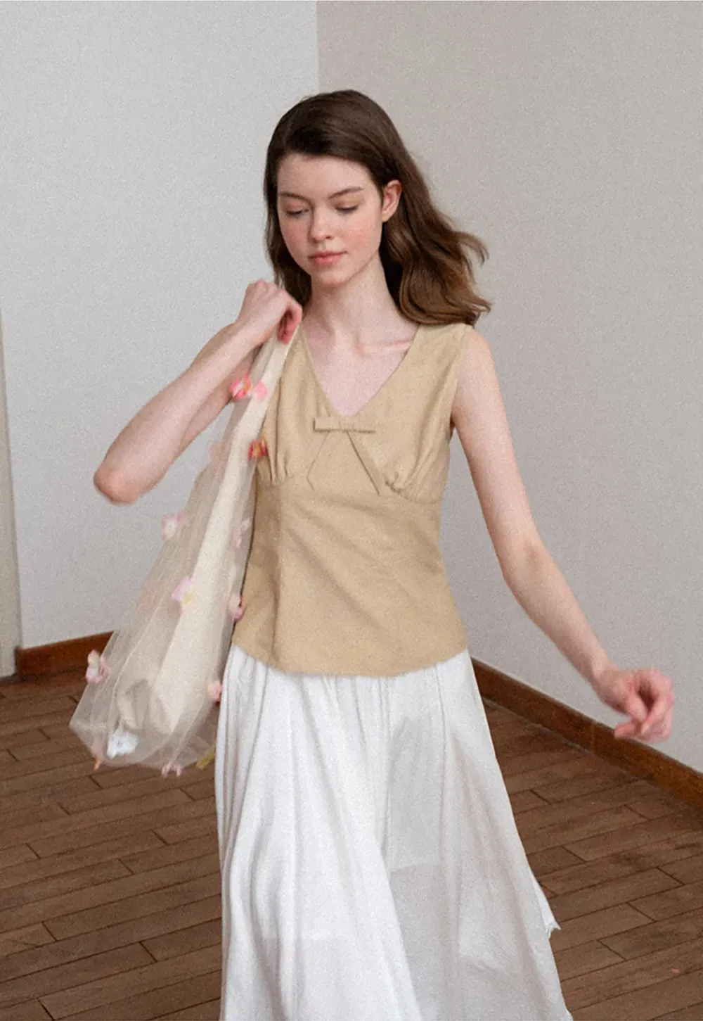 Asymmetrical Hem Lace Trim Skirt