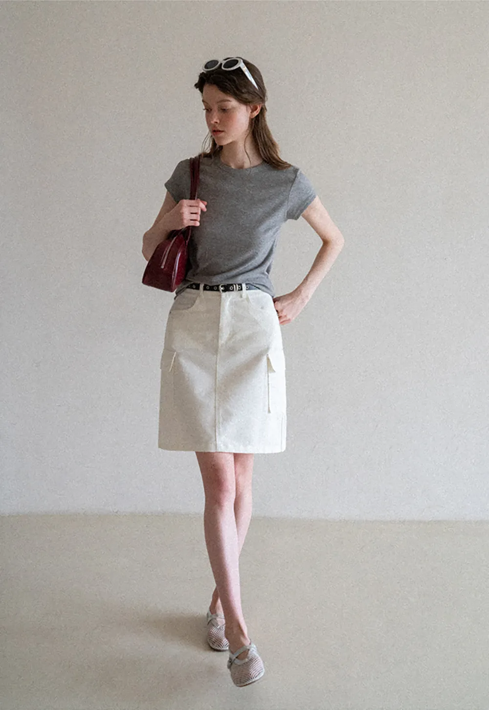 Cargo Pocket A Line Skirt