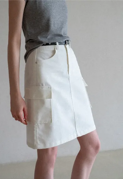 Cargo Pocket A Line Skirt
