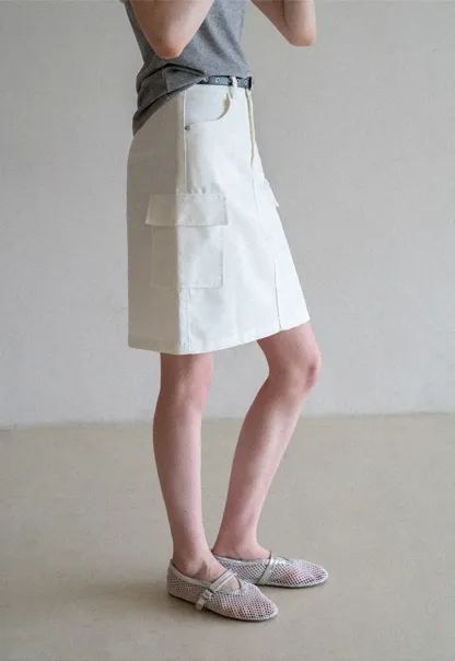 Cargo Pocket A Line Skirt