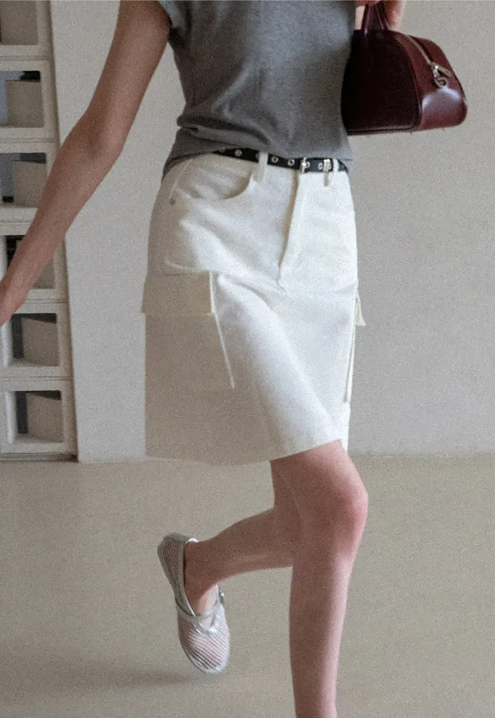 Cargo Pocket A Line Skirt