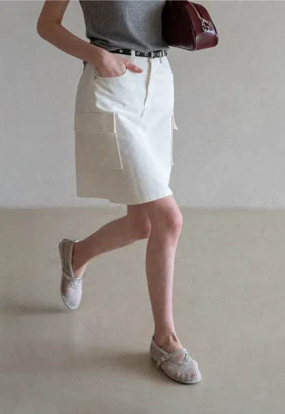 Cargo Pocket A Line Skirt