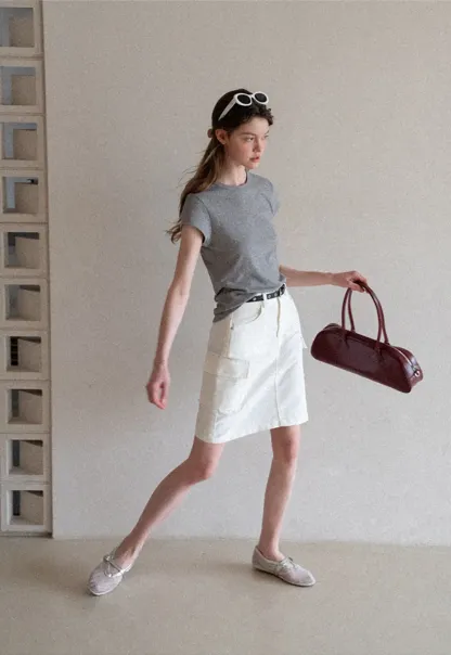 Cargo Pocket A Line Skirt