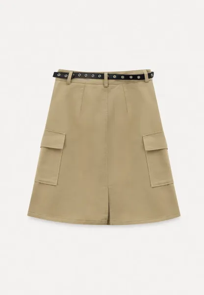 Cargo Pocket A Line Skirt