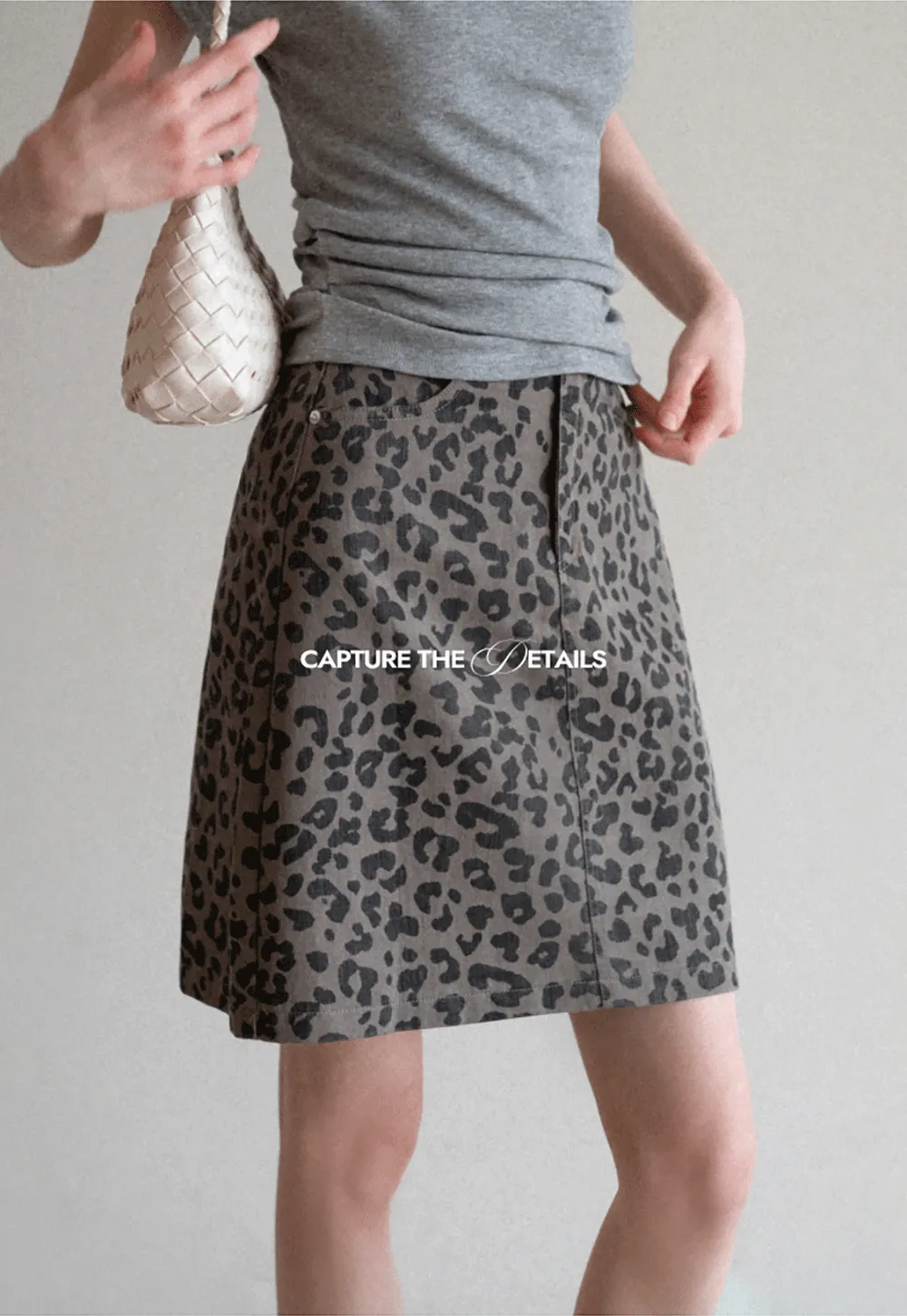 Leopard Print High Waist A Line Skirt