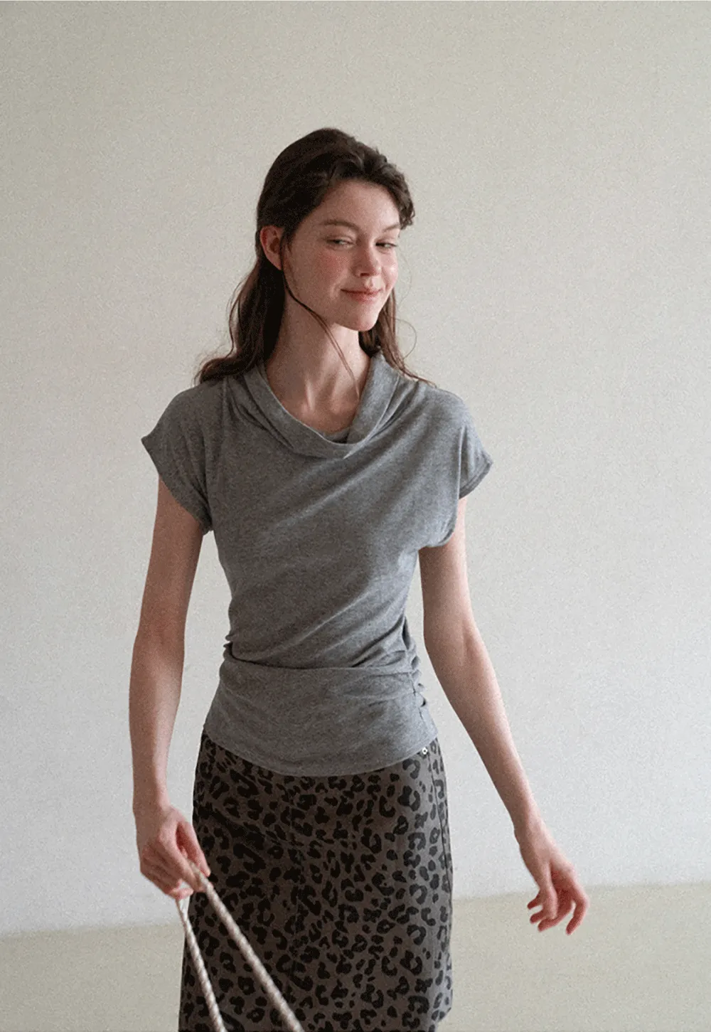 Leopard Print High Waist A Line Skirt